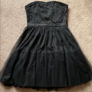 Divided Little Black Dress Lace Mesh & Sat…